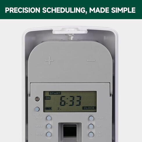 Automatic LCD Air Freshener Dispenser Wall Mount or Free Standing, Programmable Spray for Bathroom Home Office Hotel Commercial Use, Compatible with Glade Refills, White in Kuwait