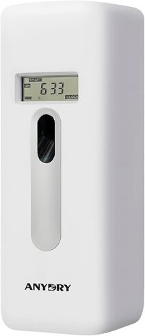 Automatic LCD Air Freshener Dispenser Wall Mount or Free Standing, Programmable Spray for Bathroom Home Office Hotel Commercial Use, Compatible with Glade Refills, White in Saudi Arabia