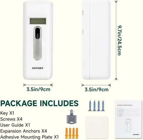 Automatic LCD Air Freshener Dispenser Wall Mount or Free Standing, Programmable Spray for Bathroom Home Office Hotel Commercial Use, Compatible with Glade Refills, White in Saudi Arabia