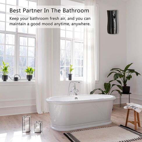 2-Pack Automatic Air Freshener Spray Dispenser with Remote Control,Wall Mounted/Free Standing for Commercial Use,Multiple Time Scent/Mist Release Settings for Room/Restroom (Black, Standard) in Kuwait