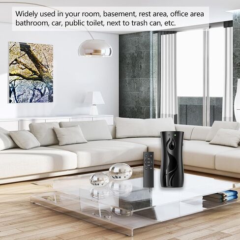 2-Pack Automatic Air Freshener Spray Dispenser with Remote Control,Wall Mounted/Free Standing for Commercial Use,Multiple Time Scent/Mist Release Settings for Room/Restroom (Black, Standard) in Kuwait