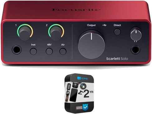 Focusrite Scarlett Solo 4th Gen Audio Interface Bundle (AMS-SCARLETT-SOLO-4G) with 2YR CPS Enhanced Protection Pack in Kuwait