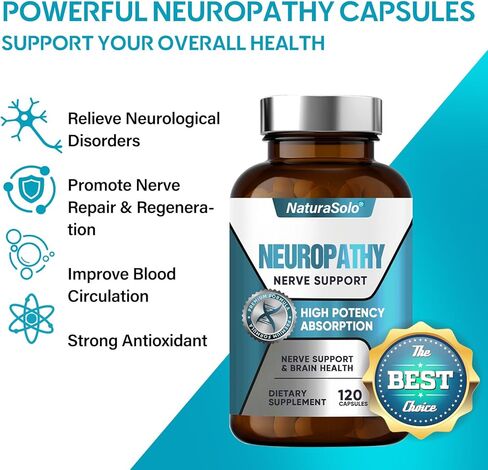 منقذ الأعصاب للاعتلال العصبي، منقذ الأعصاب 600 ملغ من حمض ألفا ليبويك - تخفيف مستهدف للاعتلال العصبي المحيطي في اليدين والقدمين، تقوية صحة الأعصاب، 120 كبسولة in Kuwait
