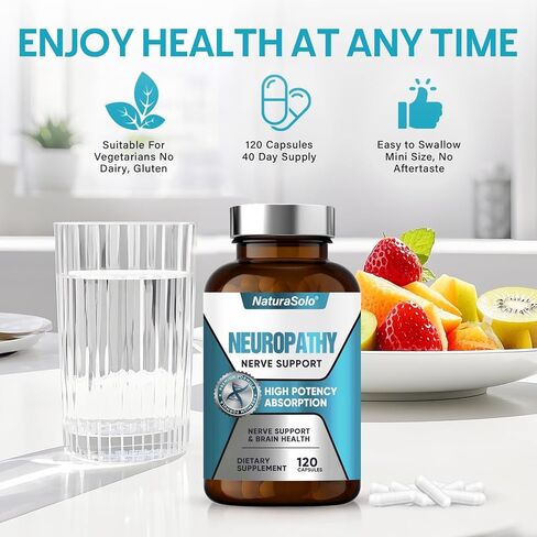 منقذ الأعصاب للاعتلال العصبي، منقذ الأعصاب 600 ملغ من حمض ألفا ليبويك - تخفيف مستهدف للاعتلال العصبي المحيطي في اليدين والقدمين، تقوية صحة الأعصاب، 120 كبسولة in Kuwait