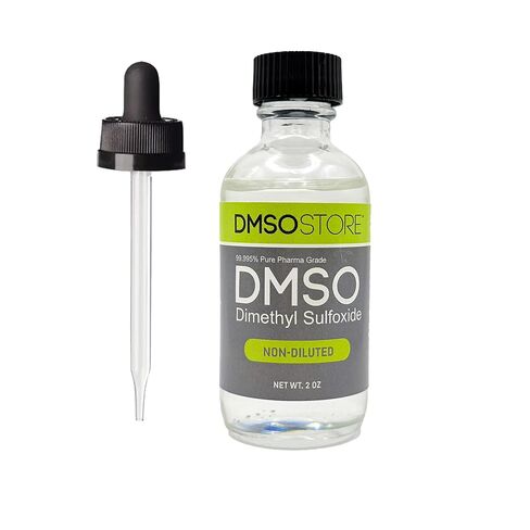 DMSO درجة صيدلانية 2 أوقية. سائل، نقي بنسبة 99.995%، رائحة منخفضة، غير مخفف، ثنائي ميثيل سلفوكسيد في زجاجة زجاجية مع قطارة in Kuwait