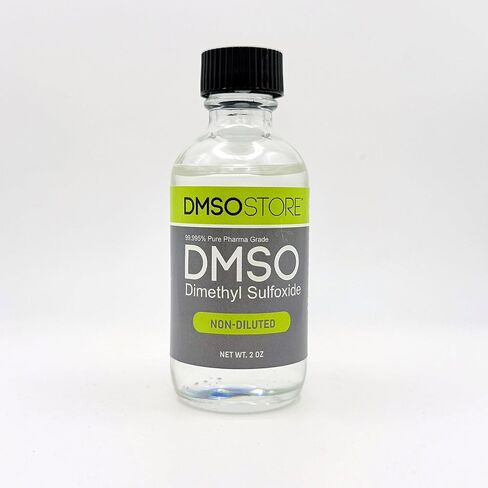 DMSO درجة صيدلانية 2 أوقية. سائل، نقي بنسبة 99.995%، رائحة منخفضة، غير مخفف، ثنائي ميثيل سلفوكسيد في زجاجة زجاجية مع قطارة in Kuwait