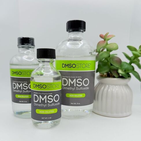 DMSO درجة صيدلانية 2 أوقية. سائل، نقي بنسبة 99.995%، رائحة منخفضة، غير مخفف، ثنائي ميثيل سلفوكسيد في زجاجة زجاجية مع قطارة in Kuwait