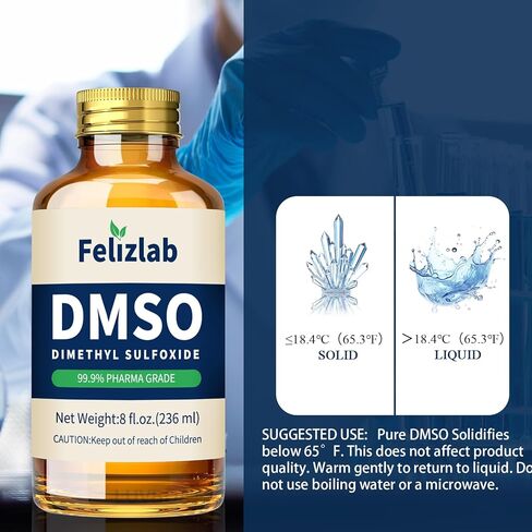سائل DMSO نقي بنسبة 99.9% (ثنائي ميثيل سلفوكسيد)، 8 أونصة سائلة، غير مخفف، رائحة منخفضة، عالية النقاء، زجاجة من زجاج الكهرمان in Kuwait