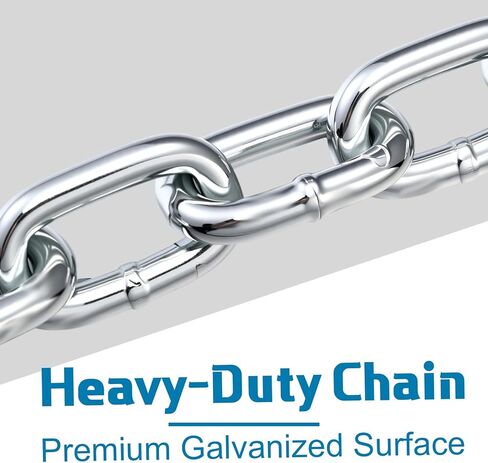 72 Inch 7000 Lbs Capacity Trailer Safety Chain with M8 Connecting Rings, Heavy Duty Utility Chain Rustproof Zinc-Plated, Towing Accessories for Trucks Car Vehicle Trailers Boats in Kuwait