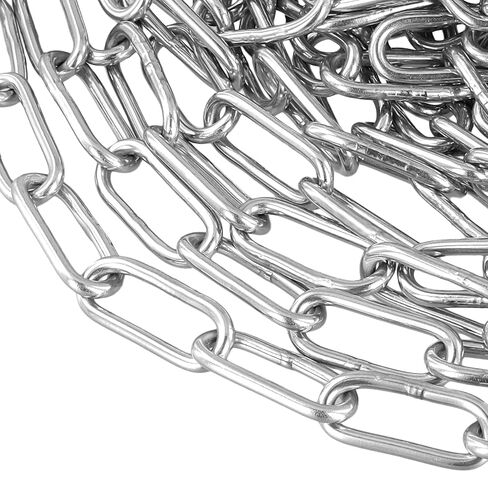 KINJOEK Stainless Steel Chain, 2mm x 98.4 Feet Heavy Duty Metal Proof Coil Chain, Hanging Loop Chains for Guardrail, Lifting Chain in Kuwait