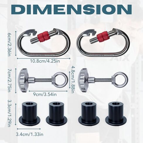 2pcs Power Rack Attachments,Fits 2"x2" & 3"x3" Frames (1/2" & 1" Holes) ,Squat Rack Attachments for Strength Training Equipment (Silver-Gray) in Kuwait