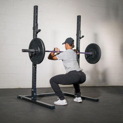 Titan Fitness T-3 Series 73.5" Squat Stand, 1,000 LB Capacity, Short Squat Rack for Home Gym, Space Saving Power Rack with Westside Hole Spacing, J-Hooks in Saudi Arabia