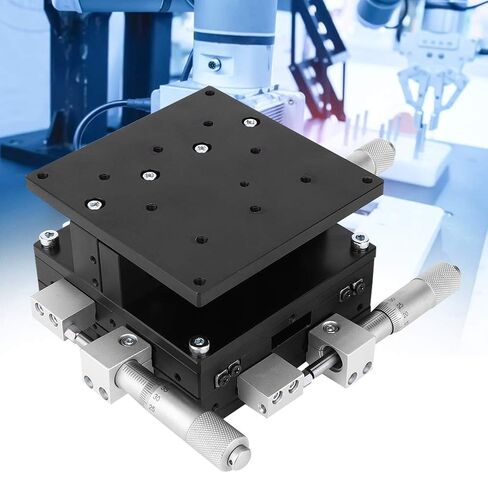 Linear Stage Trimming Platform, Manual 3 - Axes DOF, 90 x 90mm Black - High Precision 0.03mm, Micrometer Linear Stage, Precision Positioning and Optical Measurement in Saudi Arabia
