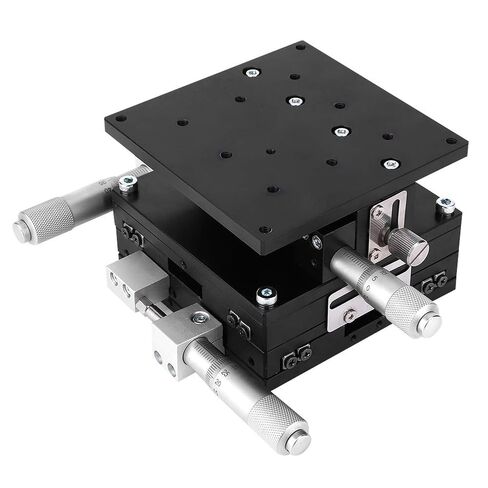 Linear Stage Trimming Platform, Manual 3 - Axes DOF, 90 x 90mm Black - High Precision 0.03mm, Micrometer Linear Stage, Precision Positioning and Optical Measurement in Saudi Arabia