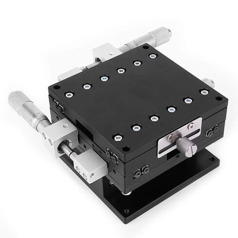 Linear Stage Trimming Platform, Manual 3 - Axes DOF, 90 x 90mm Black - High Precision 0.03mm, Micrometer Linear Stage, Precision Positioning and Optical Measurement in Saudi Arabia