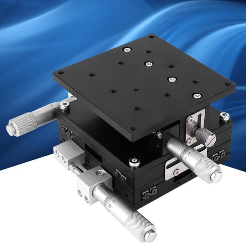 Linear Stage Trimming Platform, Manual 3 - Axes DOF, 90 x 90mm Black - High Precision 0.03mm, Micrometer Linear Stage, Precision Positioning and Optical Measurement in Saudi Arabia