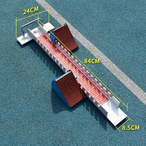 Race Starting Blocks, 84cm Aluminum Alloy Adjustable Running Aid with Cleats, 6 Angle Adjustable Sprinter Track Blocks, for Track and Field, Playground, Stadium in Saudi Arabia