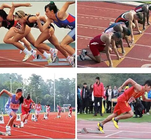 Race Starting Blocks, 84cm Aluminum Alloy Adjustable Running Aid with Cleats, 6 Angle Adjustable Sprinter Track Blocks, for Track and Field, Playground, Stadium in Saudi Arabia