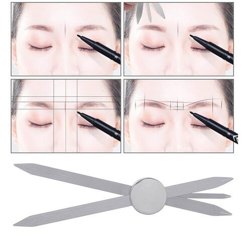 فرجار الحواجب من الفولاذ المقاوم للصدأ، مسطرة بوصلة ذات نسبة ذهبية، مسطرة ميكروبلادينج مع إصلاح عدم التماثل لتصميم المكياج، وتمييز الحواجب وتحديد موضعها in Saudi Arabia