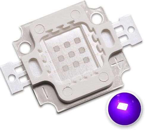 10W High Power LED Chip UV COB Module Purple Light 425nm Ultraviolet Super Intensity Bright Lighting for Flexible Blacklight Fixtures(1050mA/Ultraviolet 420nm-425nm/10Watt/DC 9-11V) in Saudi Arabia