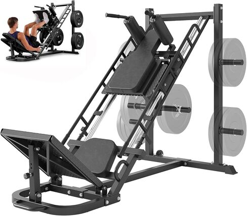 Dripex Leg Press Hack Squat Machine Combo for Home Gym, Adjustable Leg Press Machine for Full Lower Body Workout, Upgraded Leg Press with Transport Wheels and Weight Storage,Weight Plates Not Included in Kuwait