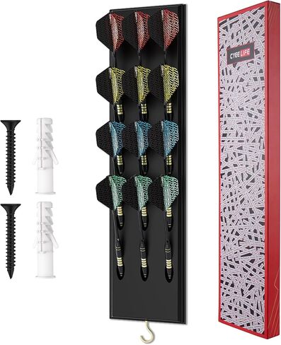 CyeeLife Darts Holder Wall Mounted Displays 12 Steel and Soft Tip Dart,Darts Caddy for wall with Metal Hook,Dart Accessory in Saudi Arabia