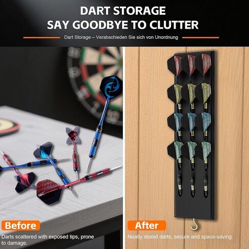 CyeeLife Darts Holder Wall Mounted Displays 12 Steel and Soft Tip Dart,Darts Caddy for wall with Metal Hook,Dart Accessory in Saudi Arabia