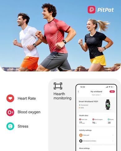 DeerRun Fitness Tracker for Men and Women, 24/7 Health Monitor with Heart Rate and Sleep Tracking, IP67 Waterproof, Step and Activity Tracker for Sports and Daily Use in Kuwait