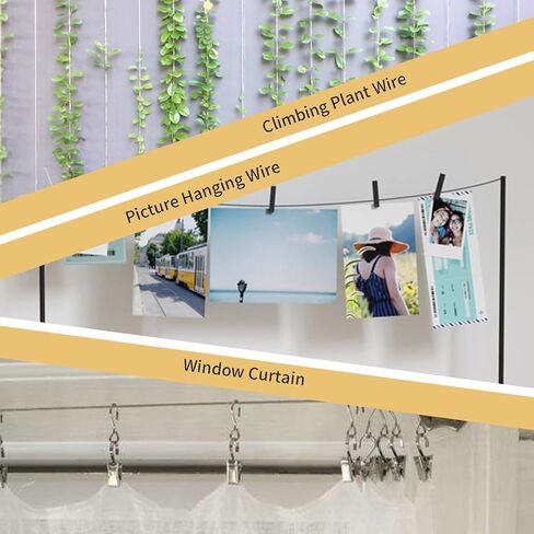 1/8" Black Wire Rope Kit 300FT 304 Stainless Steel Vinyl Coated with M5 Turnbuckles, 7x7 Strand Core Aircraft Cable for String Light, Picture Hanging, Clothesline, Curtain, and Plant Trellis in Kuwait