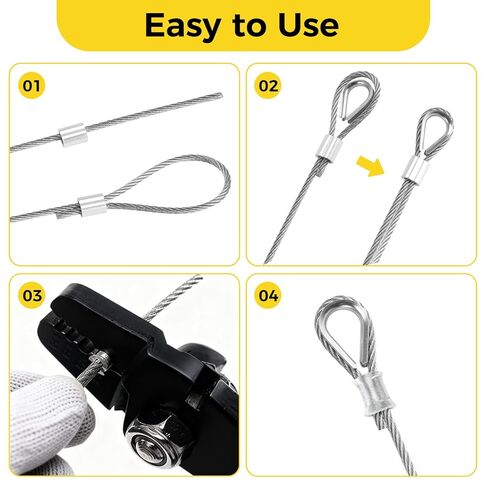 1/8 Inch Wire Rope, 120FT Stainless Steel Cable, 7x7 Strands Steel Wire Kit with Turnbuckles, Sleeves, Thimbles - Aircraft Cable for Garden, String Light Hanging, Deck Railing, DIY Projects in Saudi Arabia