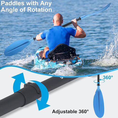مجداف الكاياك، من 70 بوصة إلى 95 بوصة، مجداف زورق قابل للتعديل لمجاديف القوارب لصيد الأسماك للبالغين مع مقود مجاذيف الكاياك مع مقود مجاذيف الكاياك مادة فولاذية زرقاء in Kuwait