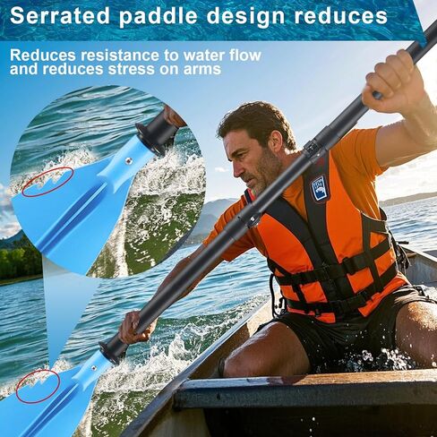 Kayak Paddles with Paddle Leash, Kayaking Oars 70in/178cm-97in/246cm Kayaking Canoeing Boating for Surfing Oar Fishing Lightweight Paddling Blades Kayak Paddles for Adults Heavy-Duty and Durable in Kuwait