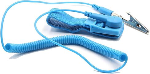 Anti Static Wrist Strap – 11" Adjustable ESD Wristband with Alligator Clip, Extra Long Coiled Cable for PC Electronics Repair (Blue-1 Pack) in Kuwait
