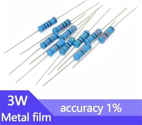 10Pcs 3W 8.2R 82R 820R 8.2K 82K 820K 8R2 82 820 R K Ohm Accuracy 1% Five-Color Ring Resistance 0.1R-910K Metal Film Resistor(MF 3W 120R 10pcs) in Saudi Arabia