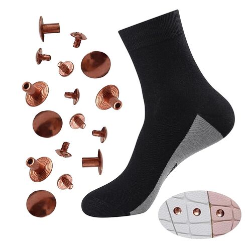 ONE Grounding Socks with 8 Pure Copper Solid Screw with Screwdriver -Secure-Suitable for Most Copper-containing grounding Shoes-Women-White in Kuwait