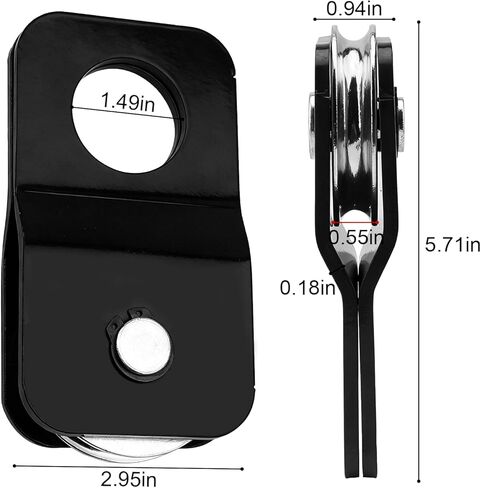 Winch Snatch Block 8000 lbs, Heavy Duty Recovery Pulley for ATV UTV Off-Road, Fits 1/4"–5/16" Winch Cable, Load-Doubling & Direction Change (Black) in Saudi Arabia