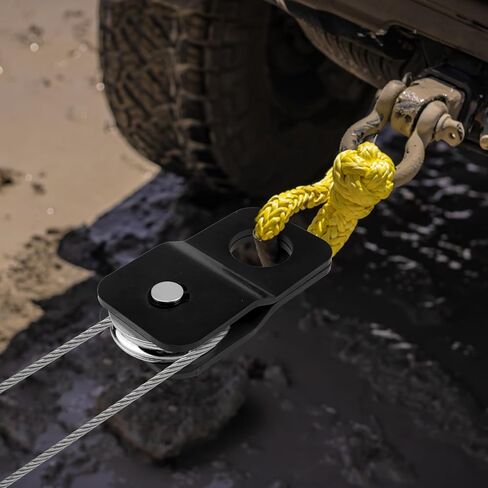 Winch Snatch Block 8000 lbs, Heavy Duty Recovery Pulley for ATV UTV Off-Road, Fits 1/4"–5/16" Winch Cable, Load-Doubling & Direction Change (Black) in Saudi Arabia