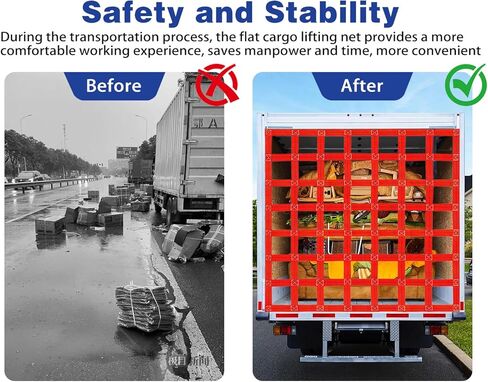 Safety Lifting Straps,Flat Mesh Tear Resistance Nylon Cargo Lifting Net,3.3' x 3.3' Heavy Duty Sling Hoisting Net,1400lb Load Capacity for Construction Rigging Moving Towing Hoisting Loading Unloading in Saudi Arabia