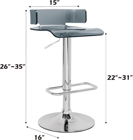 Gray & Chrome Finish Adjustable Stool W/Swivel in Saudi Arabia