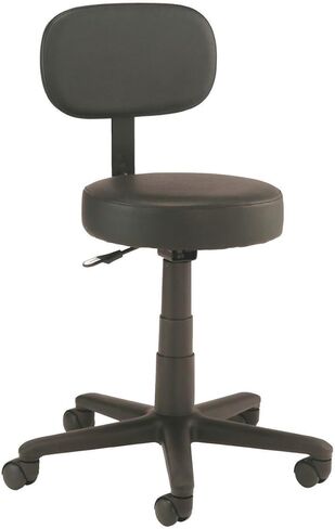 مقعد متنقل لجميع الأغراض مع مسند ظهر من Global Industrial 240157ABK Interion - أسود in Kuwait