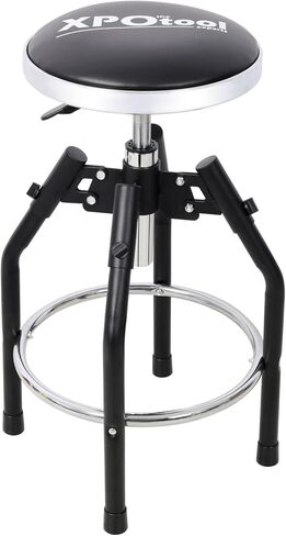 Heavy Duty Adjustable Hydraulic Shop Stool Steel Black 360° Swivel Workshop & Collaborative Use Durable & Comfortable in Kuwait