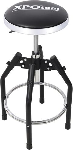 Heavy Duty Adjustable Hydraulic Shop Stool Steel Black 360° Swivel Workshop & Collaborative Use Durable & Comfortable in Kuwait