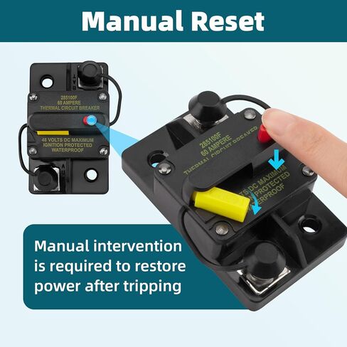 MKR-27 60 Amp Circuit Breaker 1865115 Compatible with All Minn Kota 12V/24V/36V/48V Electric Trolling Motors, 60A Circuit Breaker with Manual Reset for Boat Trolling Motor in Saudi Arabia