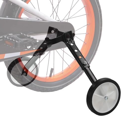 عجلات تدريب الدراجة مقاس 16-24 بوصة، هيكل معدني، دعامات دعم عالمية قابلة للتعديل بقياس 5.1 بوصة، سهلة التركيب ودعم توازن العجلات الخلفية in Kuwait