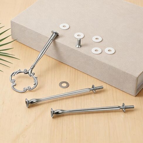 3 Tiered Cake Stand Hardware Kit Tier Serving Tray Hardware 3 Tier Kit Cake Fruit Plate Stands Holder Fittings With Crown Stylus for Wedding Party Cupcake Trays Serving Stand Silver in Saudi Arabia