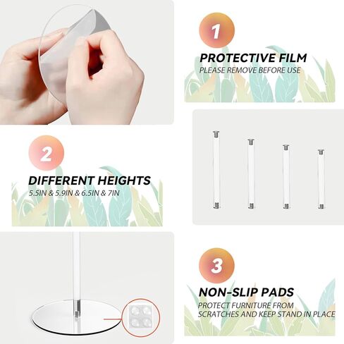 4 عبوات من حوامل عرض الأكريليك المستديرة، 5.5-5.9-6.5-7 بوصة رافعات عرض أكريليك شفافة صغيرة، مجموعة قاعدة بلاستيكية شفافة لعرض مجوهرات الأحجار الكريمة، ديكور طاولة حفلات الكب كيك in Kuwait