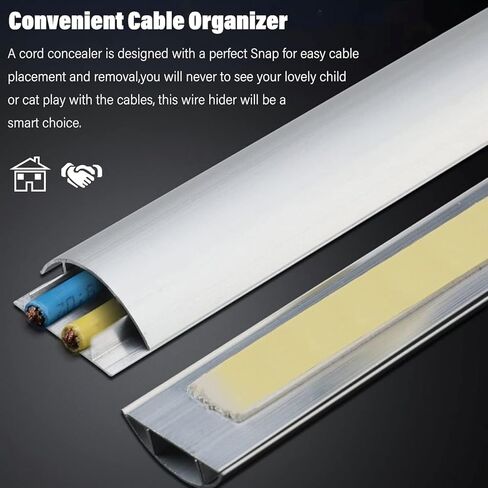 Floor Cable Cover,1m Self-Adhesive Electrical Cord Storage,Hide Telephcable Tv Wire Under. in Saudi Arabia