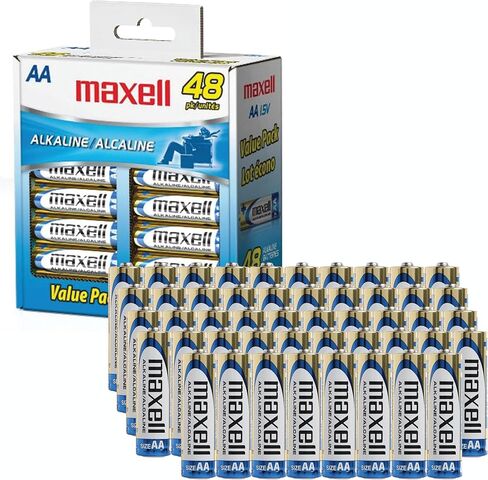 Maxell 723410P Ready-to-go Long Lasting and Reliable Alkaline Battery AA Cell 10-Pack with High Compatibility, gold in Kuwait