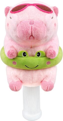 غطاء رأس نادي الجولف كابيبارا على شكل حلقة السباحة، مقاس صغير يناسب الطيور الهجينة والمكواة، مقاس كبير يناسب رأس السائق القياسي 460 سم مكعب، غطاء رأس سائق الجولف حيوانات قطيفة مضحكة، in Kuwait