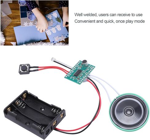 FOSA Recordable Greeting Cards Voice Module, Sound Chip Recorder Board 4 Minutes Recording Time, with 40mm Speaker for DIY Crafts Xmas Cards in Kuwait